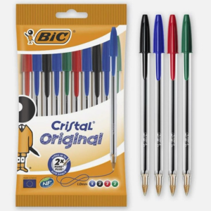 Pack 10 Stylos BIC Cristal Orange – 4 Couleurs